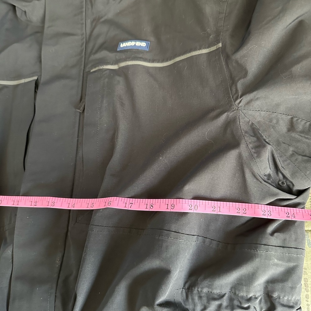 Lands' End Black Hooded Jacket - Picture 4 of 5